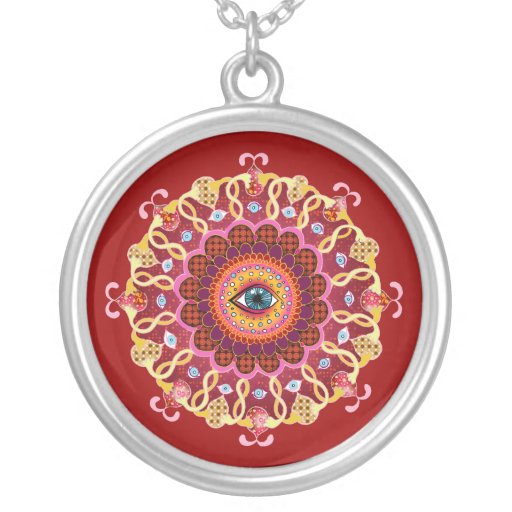 Psychedelic Cosmic Eye Mandala Necklace