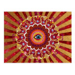 Psychedelic Cosmic Eye Mandala Postcard