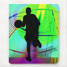 Psychedelic Court Basketball Mouse Mat