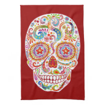 Psychedelic Day of the Dead Kitchen Towel kitchen towels