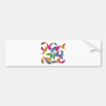 Psychedelic Feathers Bumper Sticker
