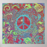 Psychedelic Groovy Trippy Peace Sign Print