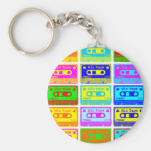 Psychedelic Mix Tape Key Chain