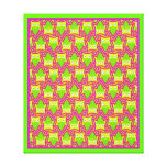 Psychedelic Neon Owl Pattern Canvas Prints