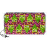 Psychedelic Neon Owl Pattern Laptop Speakers