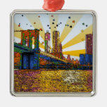 Psychedelic New York City: Brooklyn Bridge, WTC #1 Ornament