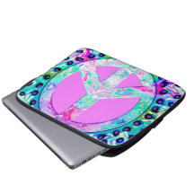 Psychedelic Peace Sign Abstract Computer Sleeve