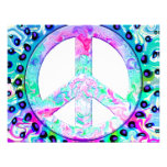 Psychedelic Peace Sign Abstract Custom Announcements