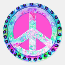 Psychedelic Peace Sign Abstract Sticker