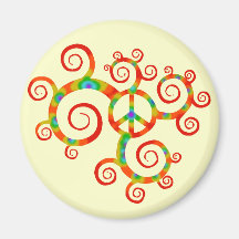 Psychedelic peace symbol. magnet