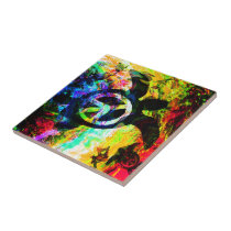 Psychedelic Peace Turtle Tile tiles
