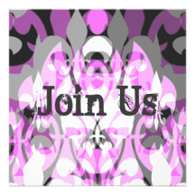 Psychedelic Pink Personalized Invites