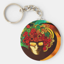 psychedelic pop art key chain