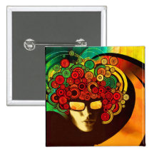 psychedelic pop art pinback buttons