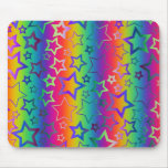 Psychedelic Rainbow Stars Mouse Pads