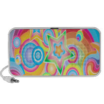 Psychedelic Retro Star Power Doodle Speaker