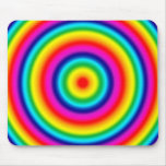 Psychedelic Round Rainbow Pattern Mousemats