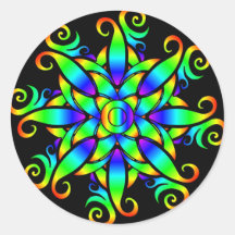 Psychedelic Sphere Spiral Stickers