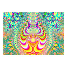 Psychedelic Topsy Turvy Thoughts Fractal Custom Invitations