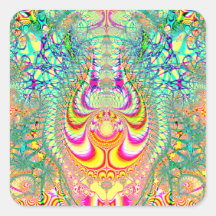 Psychedelic Topsy Turvy Thoughts Fractal Sticker