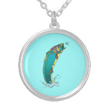 Psychedelic Trout Fishing Pendant
