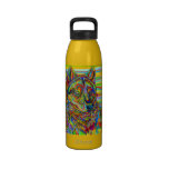 Psychedelic Wolf Liberty water bottle