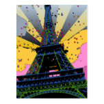 Psychedelic World: Eiffel Tower, Paris France A1 Post Card