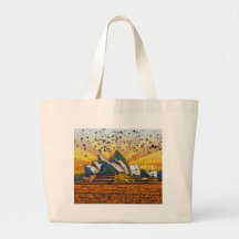 Psychedelic World: Sydney Skyline A1 Canvas Bags