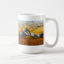 Psychedelic World: Sydney Skyline A1 Coffee Mugs