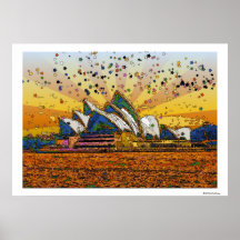 Psychedelic World: Sydney Skyline A1 Posters