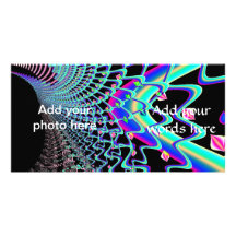 Psychedelic Zig Zag Spider Web Fractal Photo Greeting Card