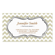 Psychologist - Chevron Simple Jasmine Business Card Template