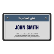 Psychologist Cool Car License Plate Business Cards