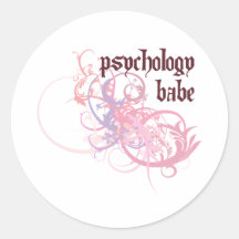Psychology Babe Round Stickers