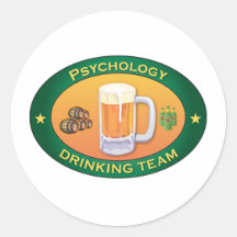 Psychology Drinking Team Round Sticker