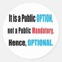 Public Option Round Sticker
