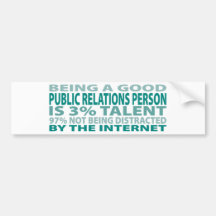 Public Relations Person 3% Talent Bumper Sticker