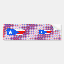Puerto Rico Flag Map Bumper Sticker