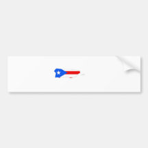 Puerto Rico Flag Map full size Bumper Sticker