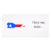 Puerto Rico Flag Map Personalized Photo Card