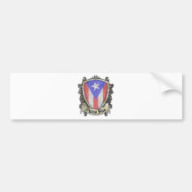 Puerto Rico Flag - Shield Crest Bumper Stickers