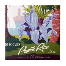 Puerto Rico U.S.A., WPA Tourism and parks poster Tile