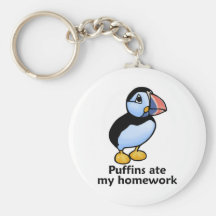 Puffins Ate my Homework Keychain