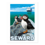 Puffins & Cruise Ship - Seward, Alaska Post Cards