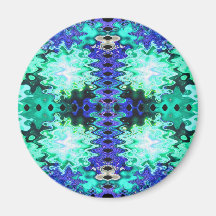 puffs blue green fridge magnet