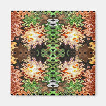 puffs brown green refrigerator magnet