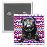 Pug - Black PUG  RED, White & Blue RAD ZAG Pins