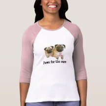 Pug  Breast Cancer Ladies Shirt