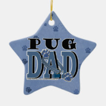 Pug DAD Christmas Tree Ornaments