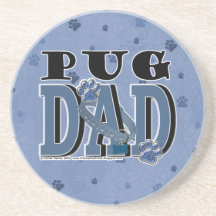 Pug DAD Drink Coasters